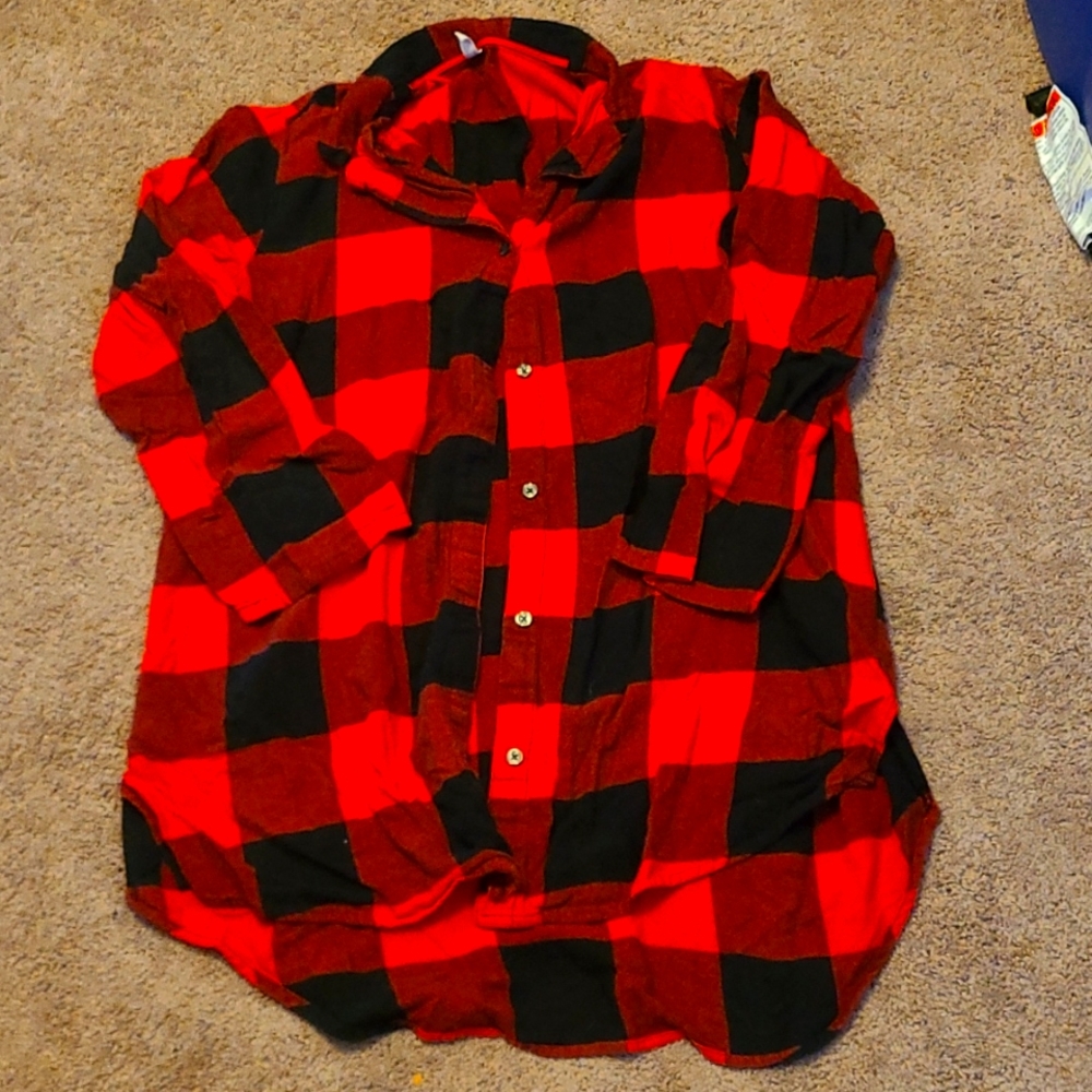 Long flannel button down